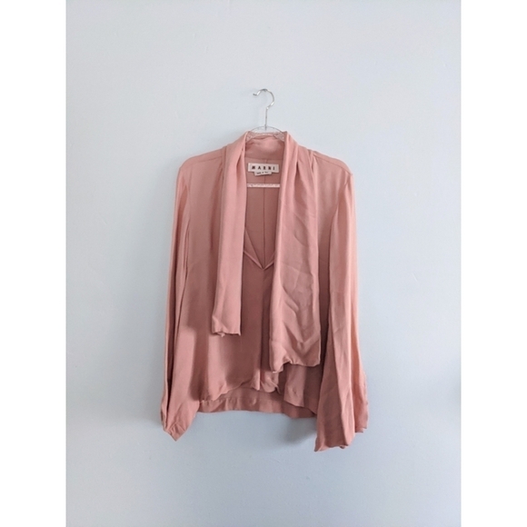 Marni Blush Tie Neck Blouse Top - Picture 1 of 4